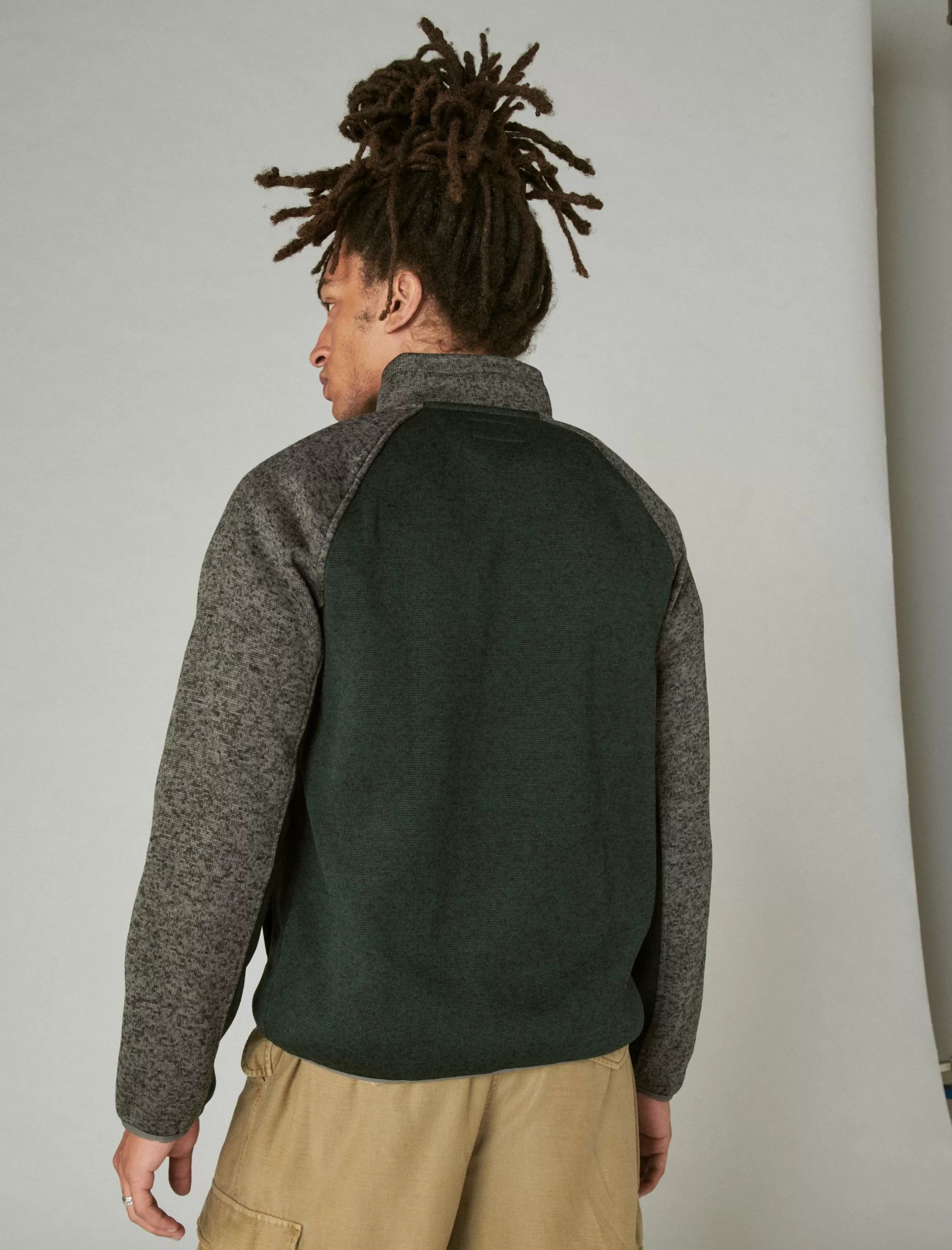 Lucky Brand Activewear*los feliz fleece color block mock neck multi
