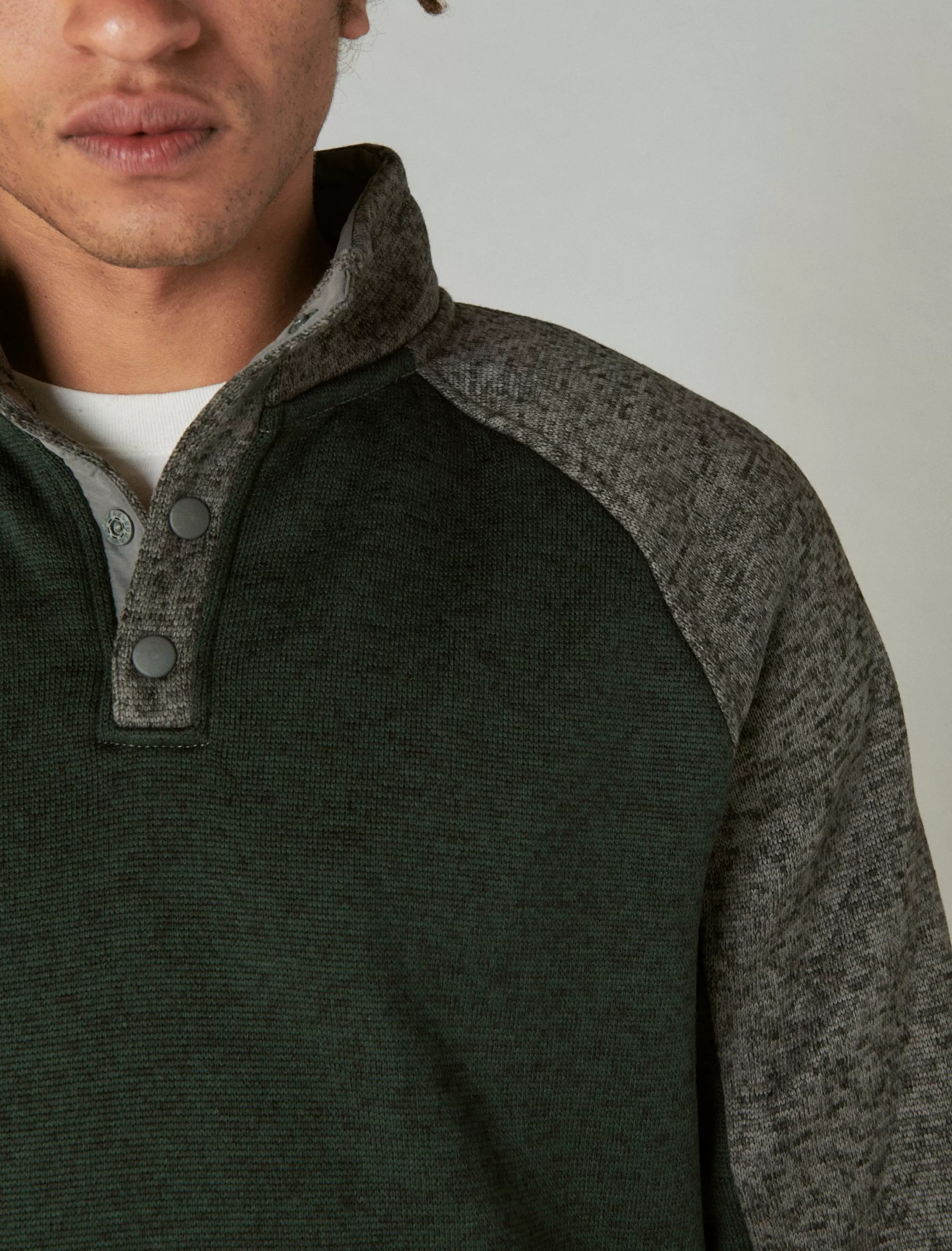 Lucky Brand Activewear*los feliz fleece color block mock neck multi