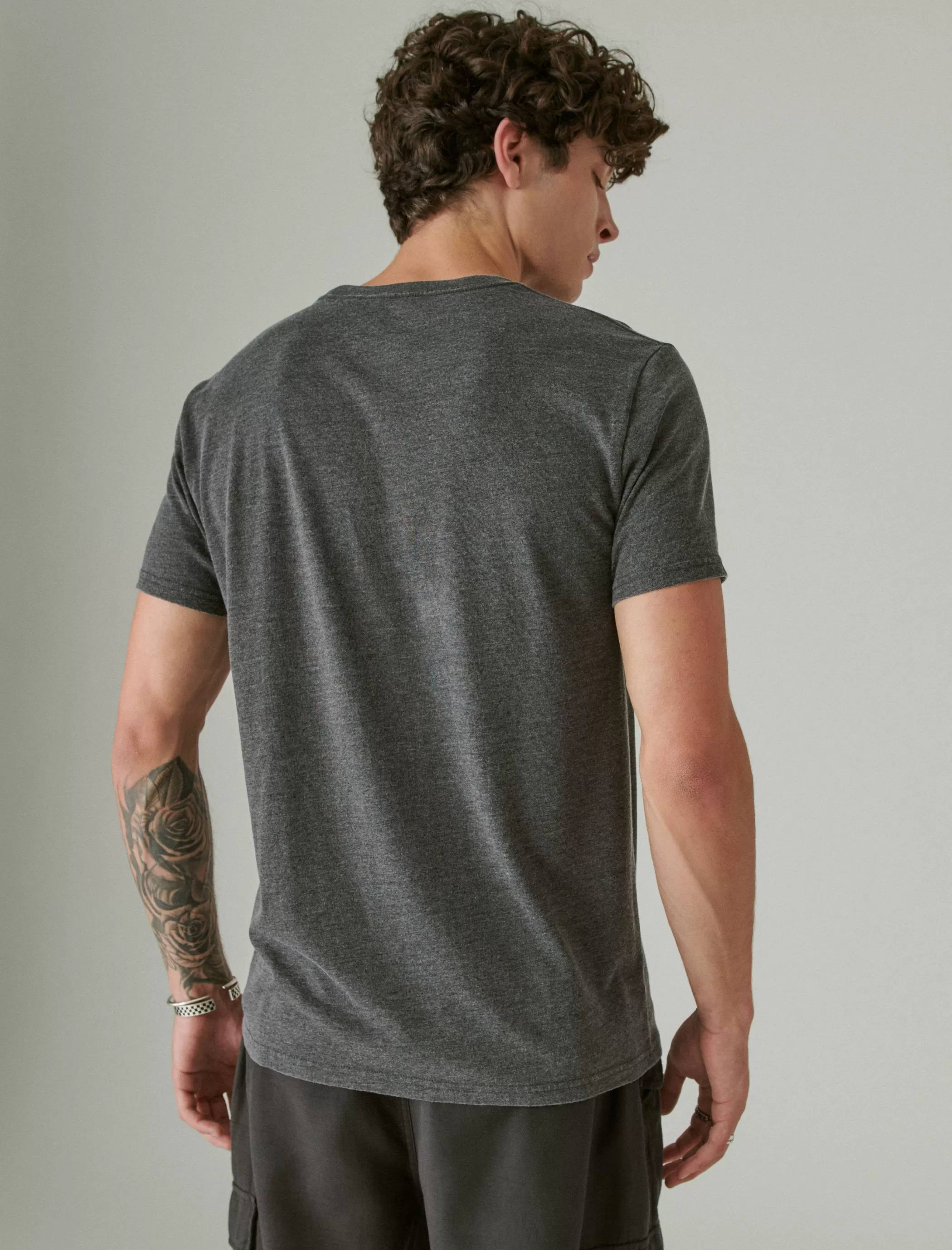Lucky Brand Graphic Tees*rolling stones vintage washed tour tee jet black