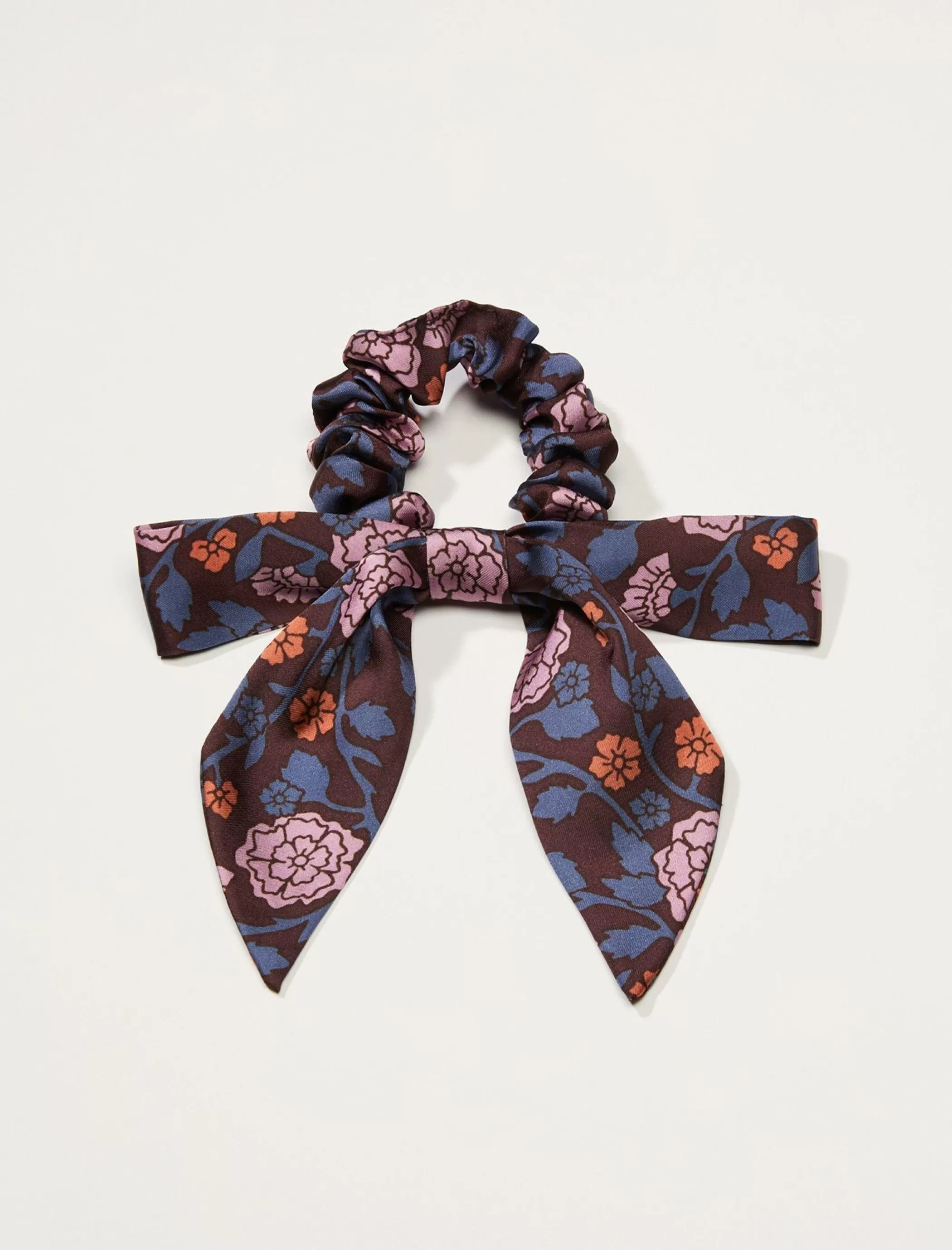 Lucky Brand Hair Accessories*vintage floral bow scrunchie dark purple