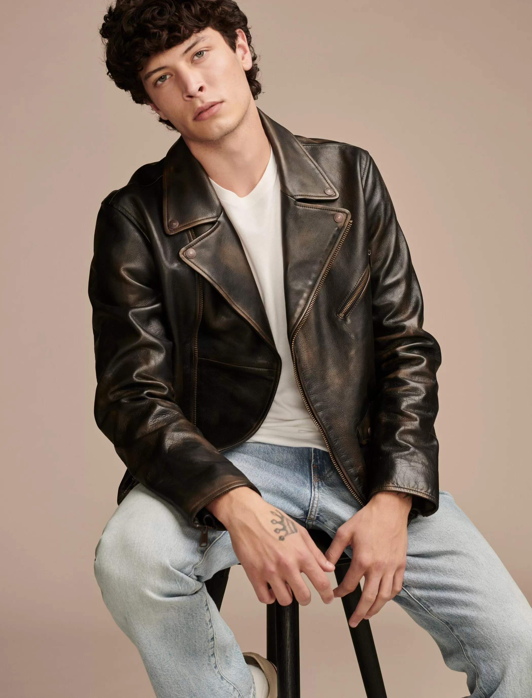 Lucky Brand Jackets & Outerwear*vintage leather moto jacket brown/black